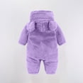 thumbnail image 5 of fatyb Baby Snowsuit Hooded Long Sleeve Fleece Jumpsuit Soft Fuzzy Romper Winter Thermal Comfy Clothes, 5 of 6