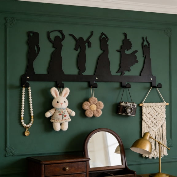 Keys Holder for Wall Metal Keys Hook-9.8x4.7in Organizer Hanger Rack Wall Mounted Home Decor Key Hanger with 10 Hooks