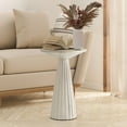 thumbnail image 3 of COZAYH Pedestal Small Drink Table Round Martini Table Wood Plant Stand End Table for Small Space Living Room, Bedroom, White, 3 of 10