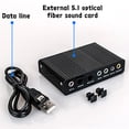 thumbnail image 2 of Sound External Sound Card Optical Fiber USB 5.1 HD for Desktop Laptop Blue, 2 of 8