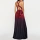 thumbnail image 5 of Vestido largo para mujer, vestido largo formal de fiesta de dama de honor fluido de noche Ombre Irfora borgoña/Extragrande, 5 of 7
