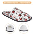 thumbnail image 3 of Fotbe Red Ladybugs On Black Dotted Pattern Women's Fuzzy Slippers Plush Slippers Fluffy Winter House Shoes Indoor and Outdoor-Medium, 3 of 8