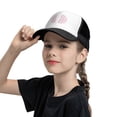 thumbnail image 5 of PAYOHTO Kids Pink Rainbow & Semicircle Baseball Hat Back Adjustable Mesh Breathable Hats Black Trucker Cap Outdoor Fishing Sun Caps for Boys or Girls ages 4-10, 5 of 9