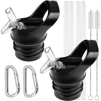 Straw Lid Replacement for Hydro Flask Standard Mouth & Simple Modern Ascent 12-64oz Bottles. New and Improved Design Sipping Cap with Straws, Brush for 18, 21, 24oz Hydroflask.