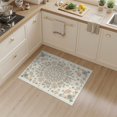 thumbnail image 2 of ODIKA 3'x5' Washable Accent Rug Butterfly Symmetrical Ribbon Wreath Scattered Delicate Border Boho Flowing for Bedside, Nursery Room, Pet Friendly & Non-Shedding, 2 of 7