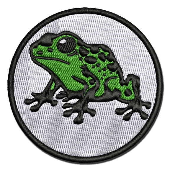Spotted Poison Dart Frog Applique Multi-Color Embroidered Iron-On Patch - 2.5 Inch Small