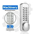 thumbnail image 2 of MUTEX Combination Door Lock MX250 Mechanical Keyless Surface Mount Deadbolt - Satin Chrome, 2 of 7