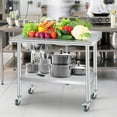 thumbnail image 2 of 30 x 24 Inches Stainless Steel Work Table,Stainless Steel Table with Backsplash and 4 Caster Wheels,Heavy Duty Commercial Food Prep Worktable for Kitchen Prep Work, 2 of 8