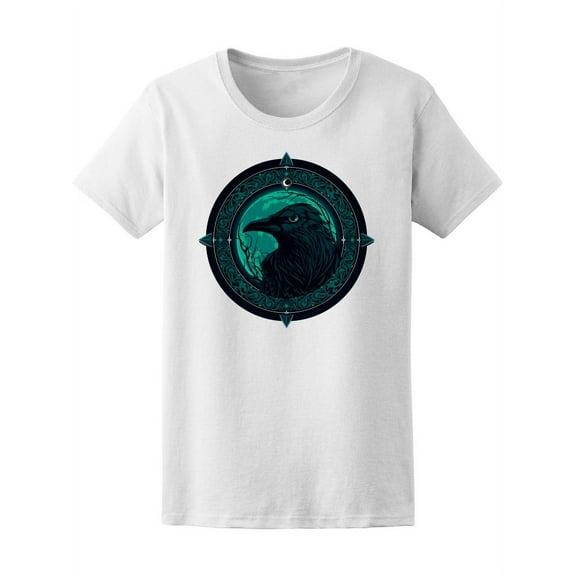 Grunge Dark Gothic Crow T-Shirt Women -Image by Shutterstock, Female Large