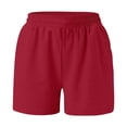 thumbnail image 4 of WAYUTE Women Shorts Shorts Casual Summer Drawstring Comfy Elastic High Waist Running Shorts with Pockets, 4 of 5