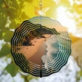 thumbnail image 2 of 3D Metal Hanging Wind Spinners - Serene Beach Scene Design with Concentric Circles Perfect for Yard and Garden Decor Beautifully Crafted Wind Chimes, 2 of 6