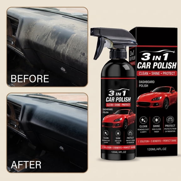3 in 1 Car Polish, Automotive Paint Care and Polishing Compound for Vehicle Detailing, Surface Shine and Exterior Car Maintenance