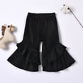 thumbnail image 2 of Baby Pants Winter Fashion Solid Color Warm Flared Long Denim Pants Girls Trousers Black 12 Months-18 Months, 2 of 4