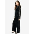 thumbnail image 3 of Roaman's Women's Plus Size Keyhole Velour Pant Set., 3 of 3