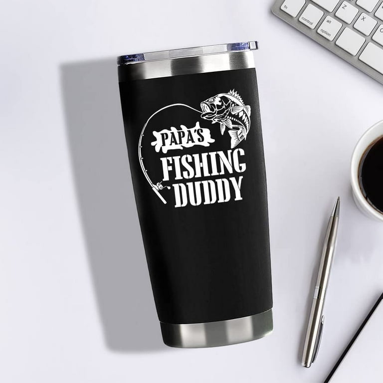 Fishing Gifts For Men Gifts for Fathers Day For Papa 20oz Black Papa''s  Fishing Duddy Travel Tumbler Birthday Gift For Grandpa Christmas Presents  For Papa Fishing Lover Travel Cup With Lid Straw 