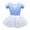 Blue, variant on Fesfesfes Toddler Girls Children's Dance Outfit Suits Summer Jumpsuit Short Sleeves Training Dancewear Suits Ballet One-piece Show Suits with Skirt Under 10$