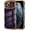 Dark Purple, variant on for iPhone 11 Pro Case Cute Curly Wave Frame Shape Phone Cases, Thin Slim Luxury Plating Wavy Edge Soft TPU Bumper Shockproof Rubber Protective Cover for Women Girls, Love Heart-Dark Purple