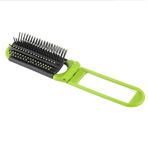 ACDANC Folding Hair Brush Compact Travel Foldable Comb Portable with Mirror Pocket-sized Collapsible Styling