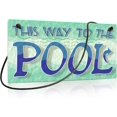 thumbnail image 1 of Swimming Pool Sign, Outdoor Pool Decor, 10x5 Inches PVC Hanging Wall Plaque - Flip Flop Zone, 1 of 6