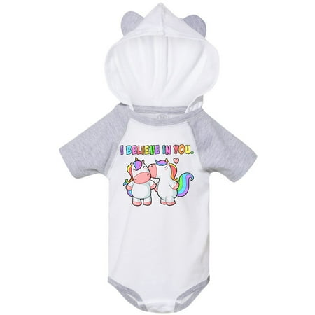 

Inktastic I Believe in You Cute Rainbow Unicorns Gift Baby Boy or Baby Girl Bodysuit