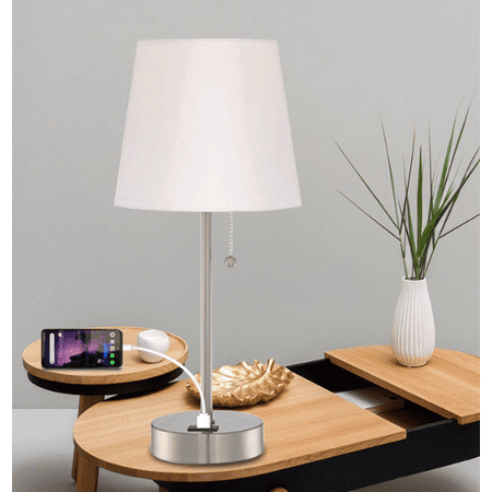 Modern Touch Control Table Lamp Bedside Nightstand Light With Usb Charger Port Walmart Canada