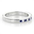 thumbnail image 2 of Ladies Channel Set Princess Cut Sapphire and Natural Diamond Ring 14K (White Gold Size 9), 2 of 3