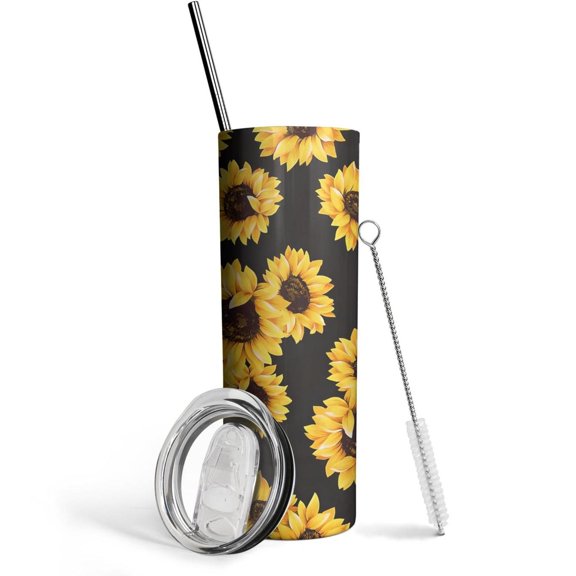 Sunflowers Skinny Tumbler 20oz - Double Wall Vacuum Coffee- Insulated Travel Coffee Mug