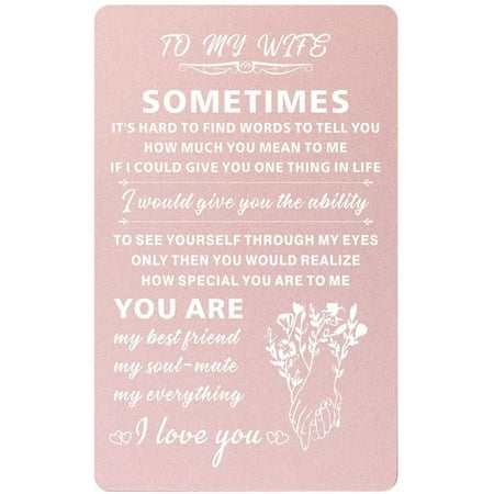 Pink Gift Card For Wife I Love You Mini Note Wedding Anniversary Card To M Y Wife Soulmate Gifts For Birthday Walmart Canada