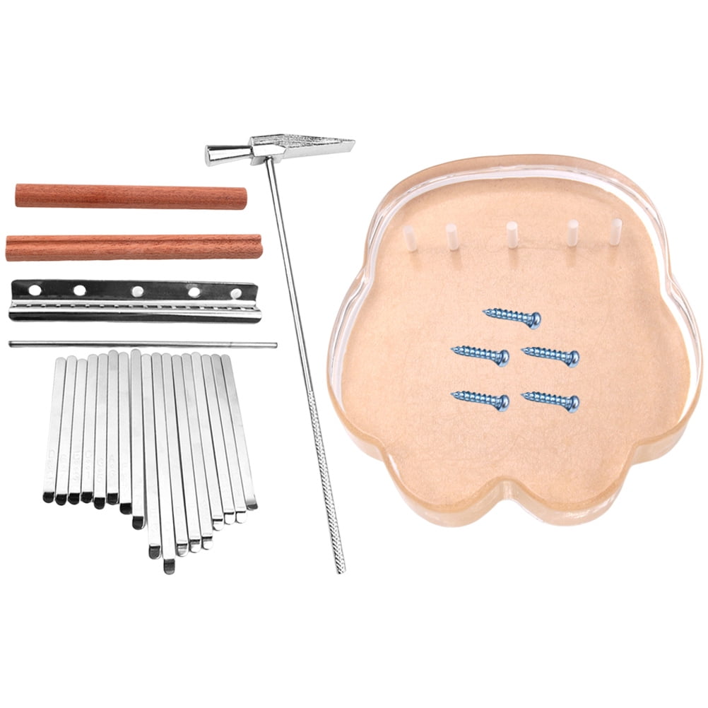 17-Tone Kalimba Finger Piano Kit with Keyboard Stand and Assembly Accessories for Kids and Beginners