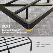 Kbun Full Floating Bed Frame with Smart LED Lights and Charging Station, Heavy Duty Metal Platform Bed Frame, Noise-Free, Under-Bed Storage, No Box Spring Needed