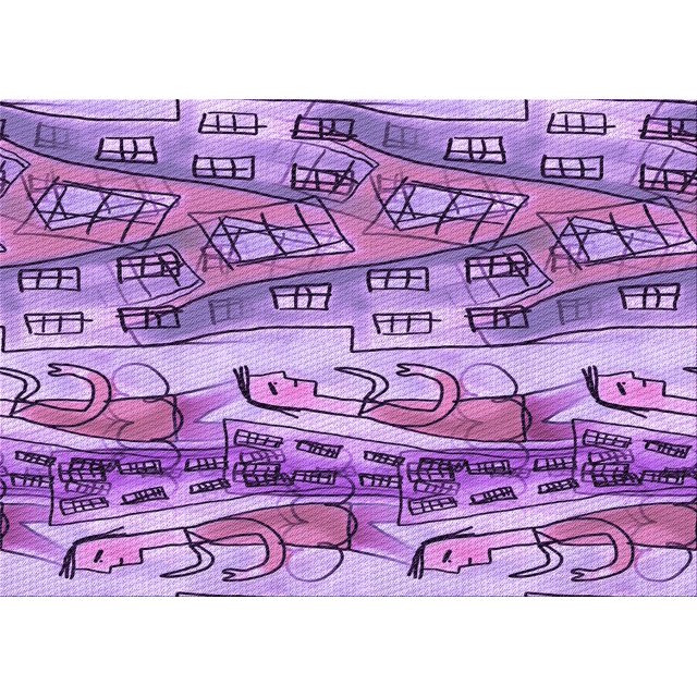 Ahgly Company Machine Washable Indoor Rectangle Transitional Purple Violet Purple Area Rugs, 7' x 10'