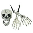 thumbnail image 4 of Halloween Outdoor Decorations Skeleton Stakes, Realistic Scary Skull Head, and Hands Arms with Crow Set for Yard Lawn Graveyard Garden Stakes for Lawn Stakes Garden Halloween Skeleton Decoration, 4 of 7