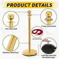thumbnail image 2 of 4 PCS Gold Stanchions with Red Velvet Ropes-Red Carpet Party Crowd Control Poles Set,5FT Stainless Steel Posts & Safety Barriers, 2 of 8