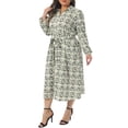 thumbnail image 2 of DARING DIVA Women's Plus Womens Polo Long Sleeve Midi Dress Casual Work 3X Beige, 2 of 6