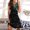 Black, variant on Women's Casual Tennis Dress for Everyday Wear Flower Print Sleeveless Round Neck Hollow Ring Design Dress for Women Gold M