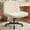 Beige-wheels, variant on Orange Factory Criss Cross Chair Wheels Wide Cross Legged Office Desk Vanity Chair Comfy Fabric Armless Adjustable Swivel for Home Computer Task (Beige Wheel, Fabric)