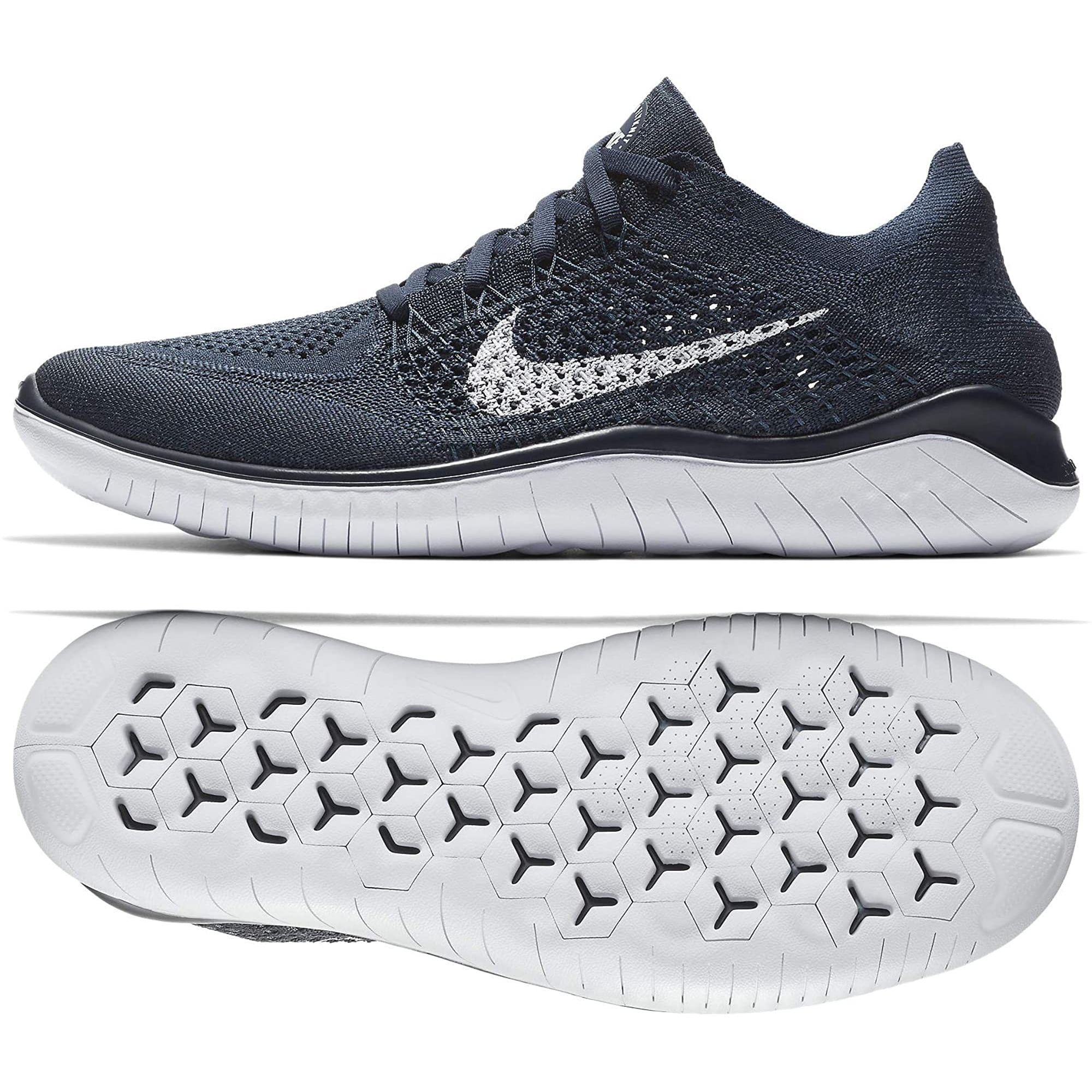 Mens Free Flyknit 2018 Running Shoes Navy/White | Walmart Canada