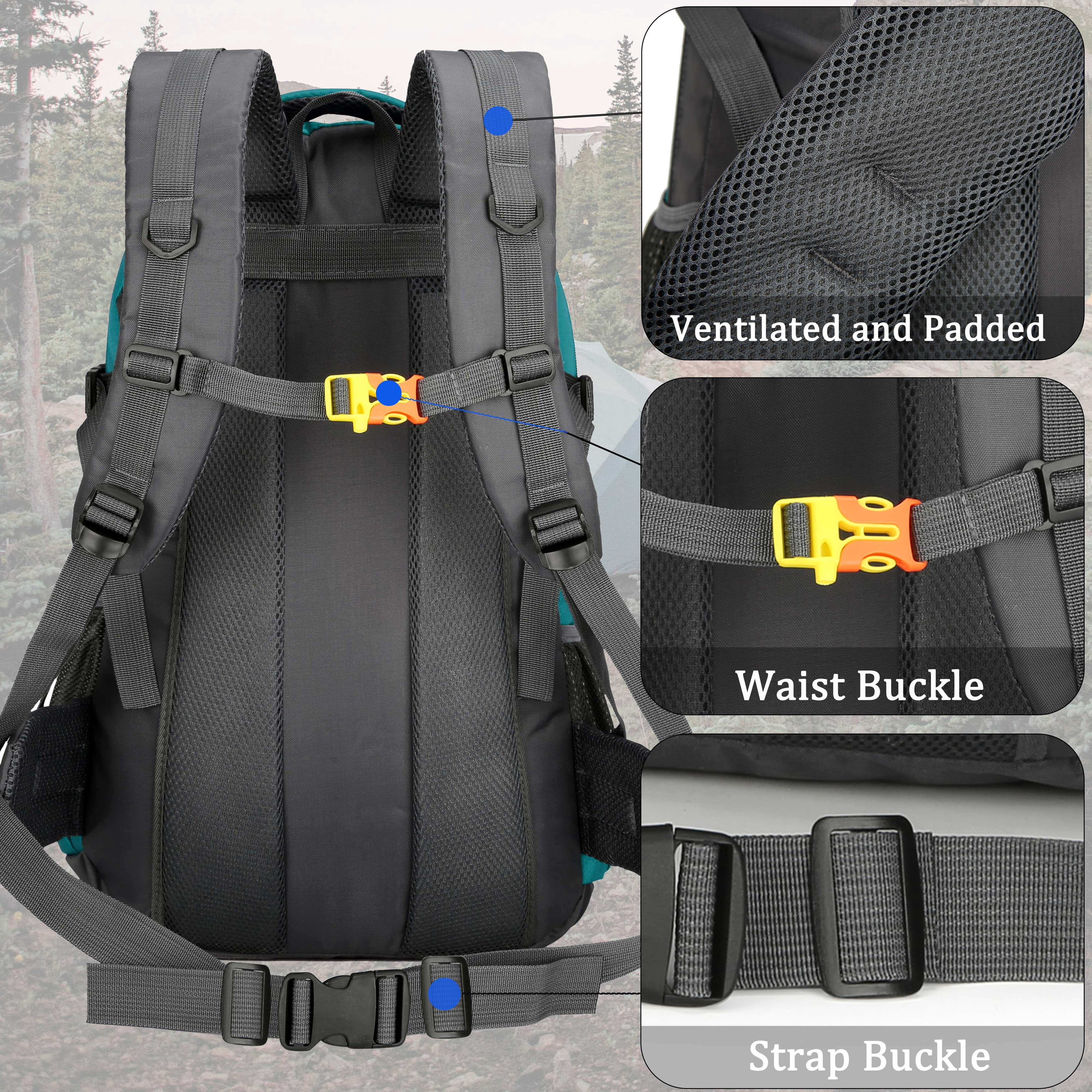 60L LightWeight Hiking Camping Backpack,Hunting Climbing Backpack for Outdoor,Backpack Water Resistant,Tactical Backpack for Men Women