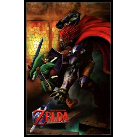 Zelda - Link vs. Ganondorf Laminated & Framed Poster (24 x 36)