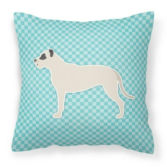 Dogo Argentino Checkerboard Blue Fabric Decorative Pillow