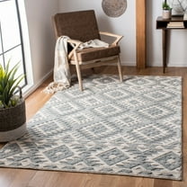 SAFAVIEH Natura Steve Southwestern Geometric Area Rug, Cream/Aqua, 5' x 8'