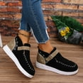 thumbnail image 5 of Wensltd Women Fashion Casual Shoes Comfortable Winter Flats Round Toe Buckle Strap Loafers for Women Cozy Warm Shoes, 5 of 9