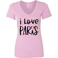 thumbnail image 3 of Inktastic I Love Paris French Flag Heart Women's V-Neck T-Shirt, 3 of 5