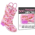 thumbnail image 4 of Kushyshoo Kids Pink Rainbow Unicorn Rain Boots Waterproof Light up Girls Boots with Handles 3M, 4 of 6