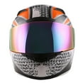 thumbnail image 3 of 1STORM MOTORCYCLE BIKE FULL FACE HELMET HG335 BOOSTER SKULL ORANGE, 3 of 6