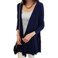 thumbnail image 2 of HBFAGFB Womens Cardigan Comfortable Long Sleeves Thin Spring Summer Jacket with Pockets Navy Size One Size, 2 of 5