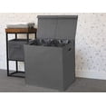 thumbnail image 4 of Cesta de ropa sencilla para el hogar doble con tapa, gris oscuro, 4 of 8