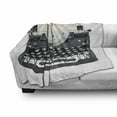 thumbnail image 2 of Typewriter Soft Flannel Fleece Throw Blanket, Nostalgic Illustration of Old Mechanical Keyboard, Cozy Plush for Indoor and Outdoor Use, 70" x 90", Grey Champagne, by Ambesonne, 2 of 5