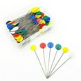 thumbnail image 1 of CNKOO 100Pcs Plastic Flat Head Straight Quilting Mixed Color DIY Sewing Needles  Dark Color Flower, 1 of 10