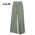 thumbnail image 2 of Pantalones de pierna ancha Pantalones de pierna ancha elásticos de cintura alta para mujer Pantalones casuales fluidos Pantalones reunidos Ropa de trabajo informal Adepaton BST3000475-2, 2 of 6